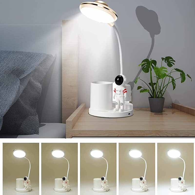 LED Desk Lamp with Pen Holder - Projection Lamp Astronaut Shape