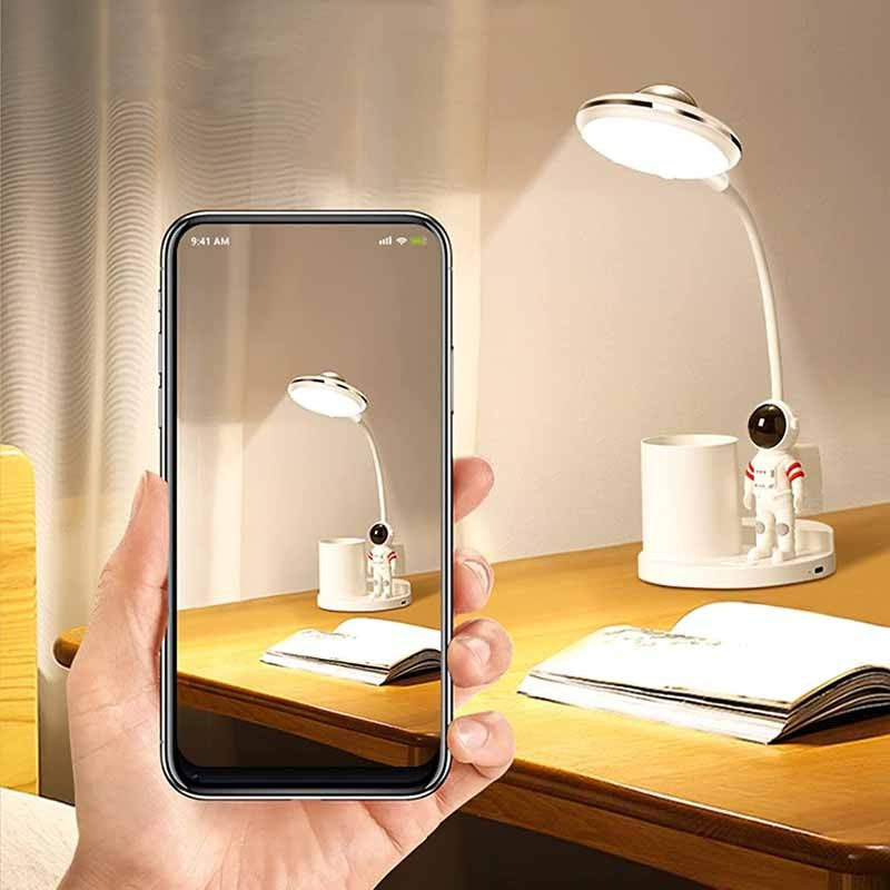 LED Desk Lamp with Pen Holder - Projection Lamp Astronaut Shape