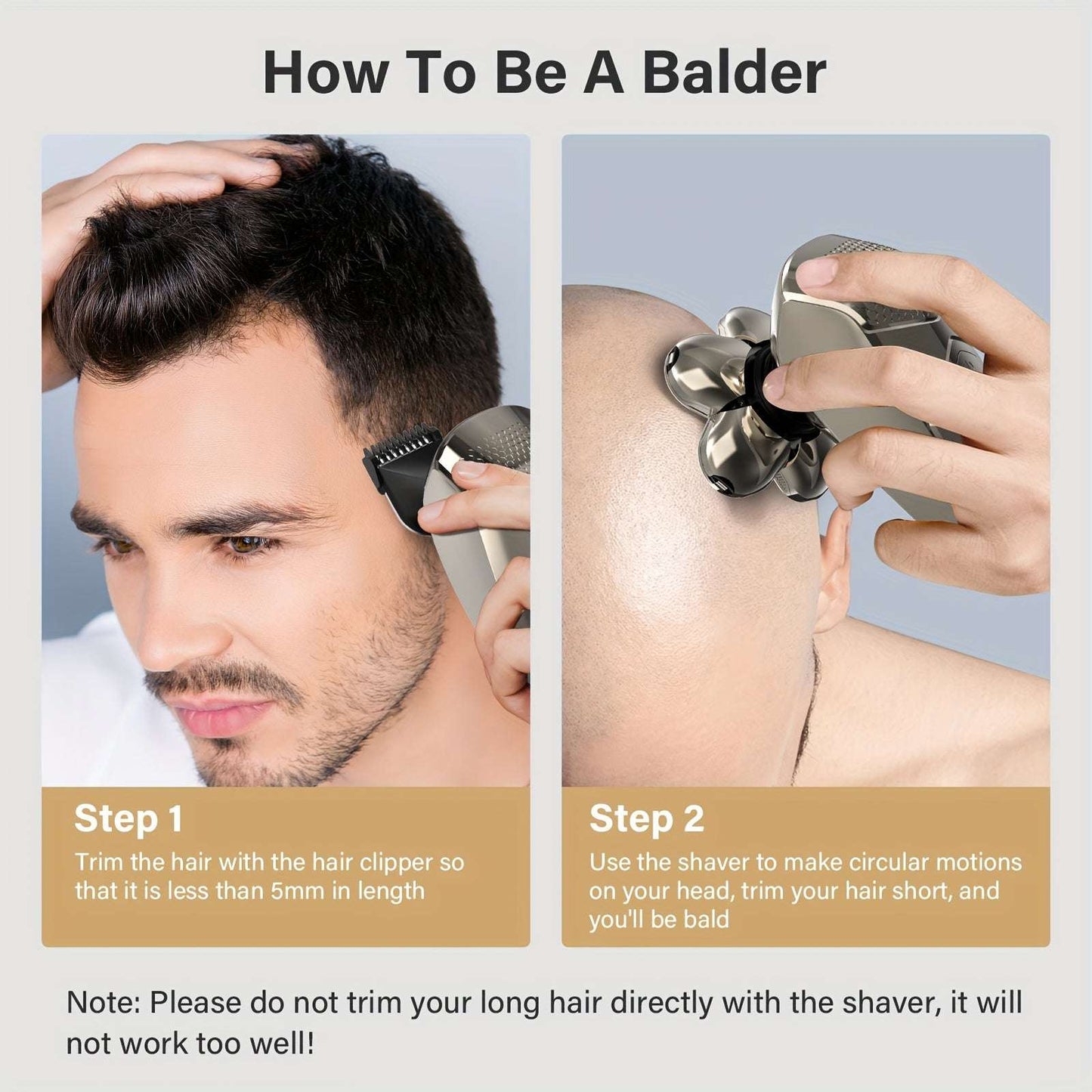 Versatile Multifunctonal 5-In-1 Men'S Electric Head Shaver Detachable Head Shavers