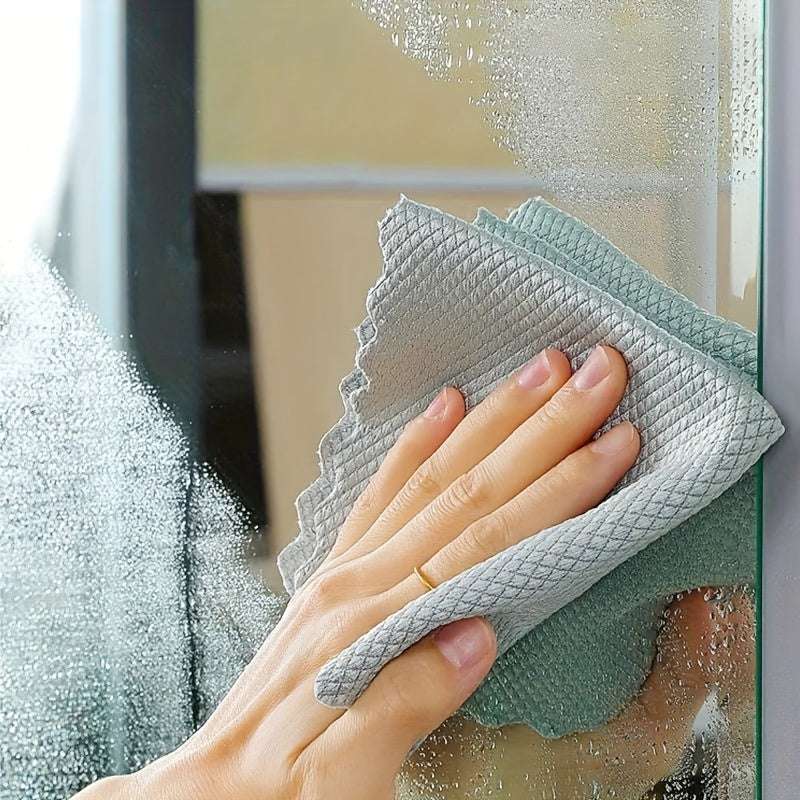 10-Pack Microfiber Glass Cleaning Cloths - Streak-Free