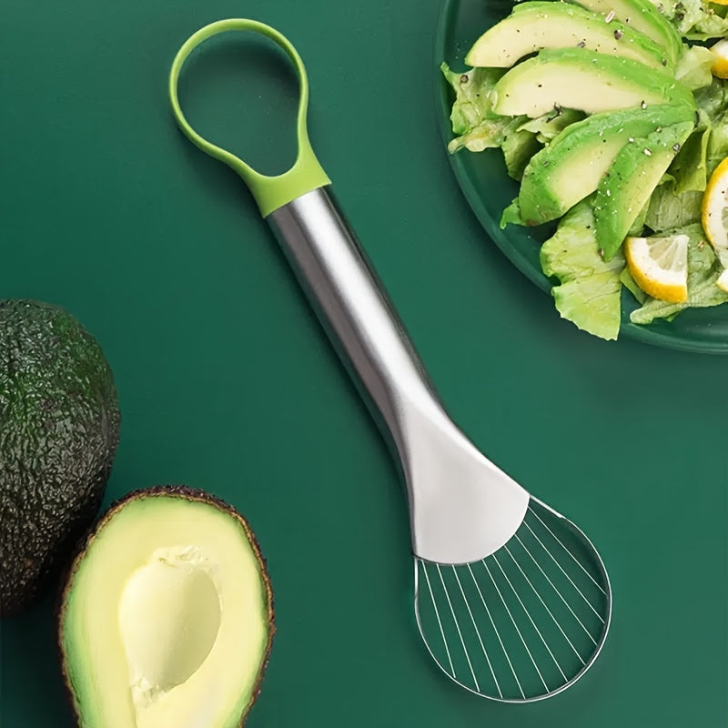 Manual Multifunctional Stainless Steel Avocado Slicer Cutter, for Kitchen Use - No Power Required