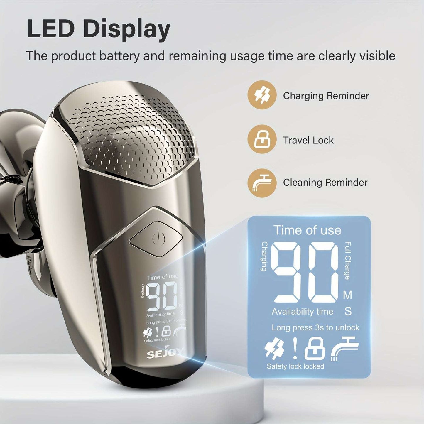 Versatile Multifunctonal 5-In-1 Men'S Electric Head Shaver Detachable Head Shavers