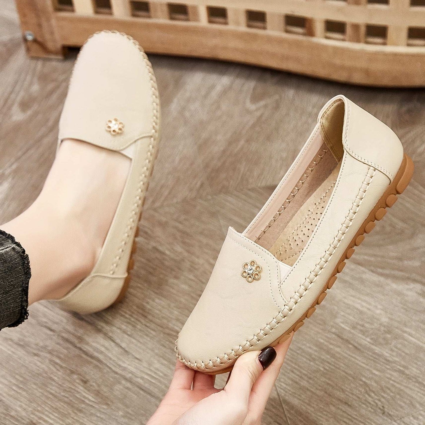 Women's Comfortable Solid Flat Loafers Lightweight Shoes