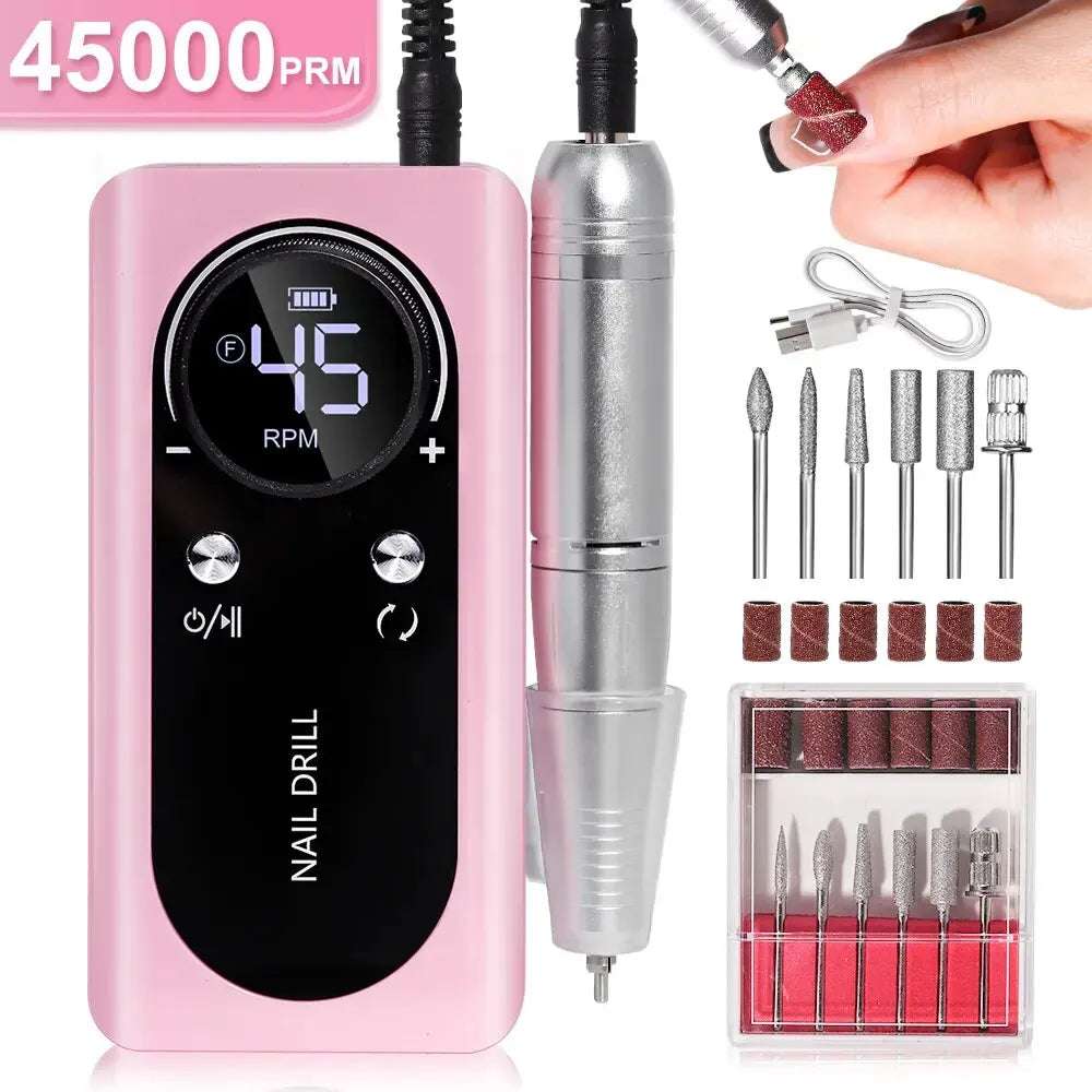 Manicure Professional 45000RPM Salon Tool Electric Portable