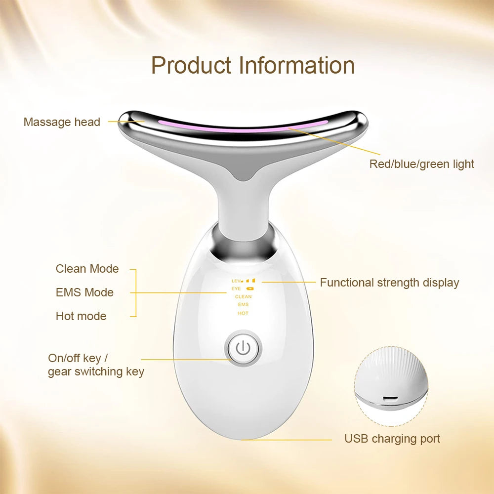 Anti-aging Facial Massager - Red Light Therapy Skin Tightening Neck Face Lifting Massager