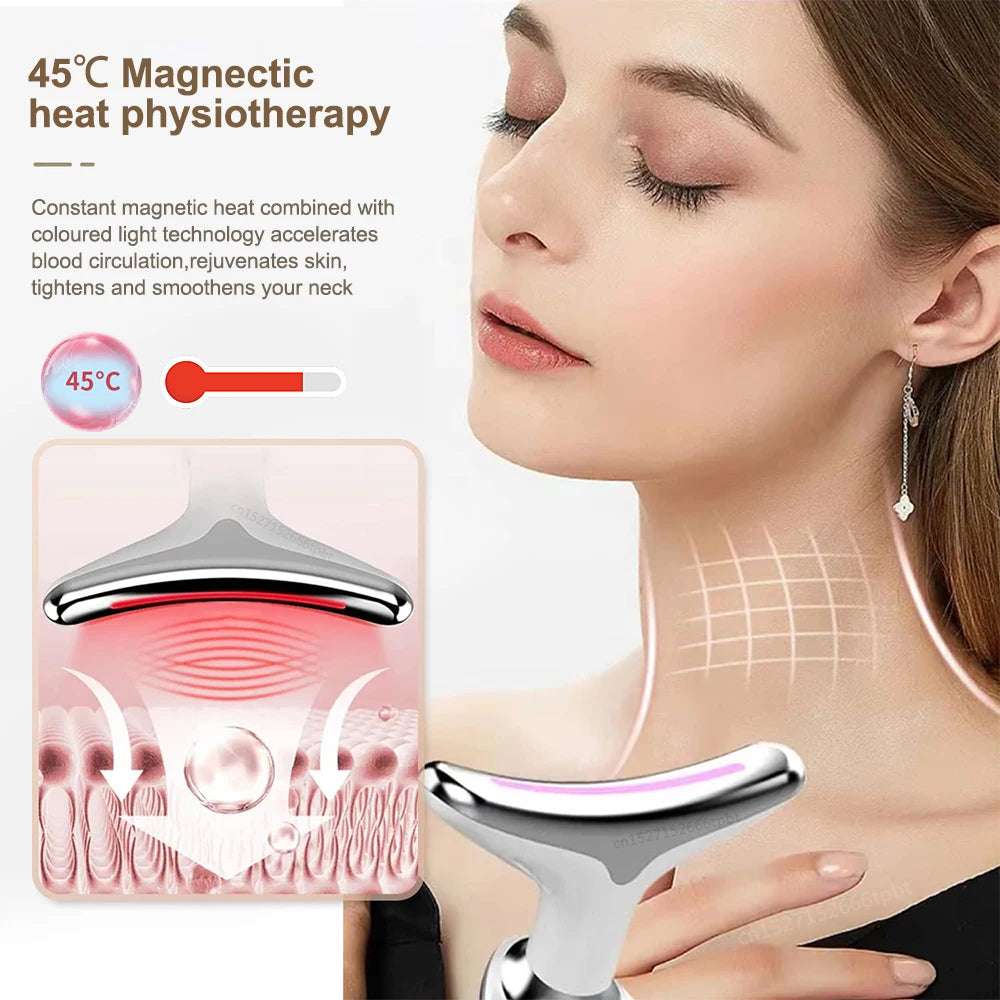 EMS Microcurrent Anti-aging Facial Massager - Red Light Therapy Skin Tightening Neck Face Lifting Massager