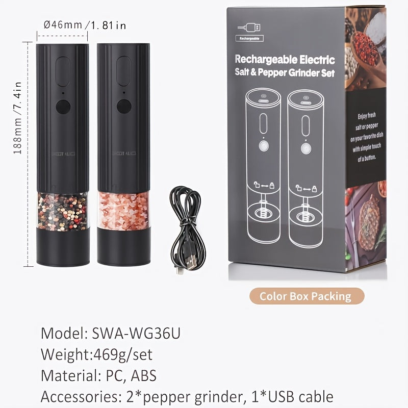 Salt & Pepper Grinder Set 2pcs Electric - Perfect for Home Kitchen