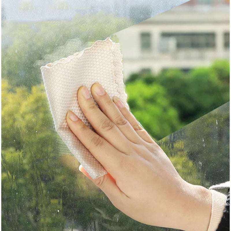 10-Pack Microfiber Glass Cleaning Cloths - Streak-Free