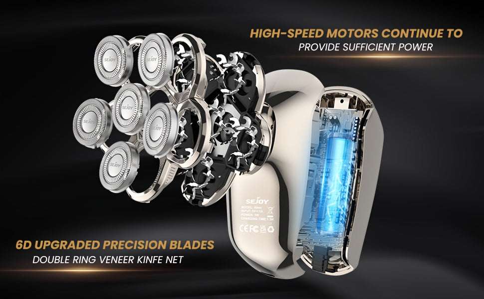 Versatile Multifunctonal 5-In-1 Men'S Electric Head Shaver Detachable Head Shavers