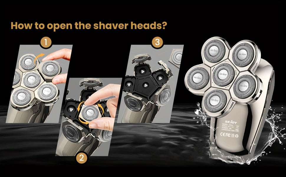 Versatile Multifunctonal 5-In-1 Men'S Electric Head Shaver Detachable Head Shavers