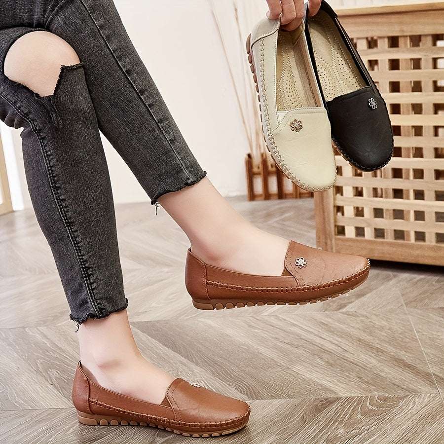 Women's Comfortable Solid Flat Loafers Lightweight Shoes