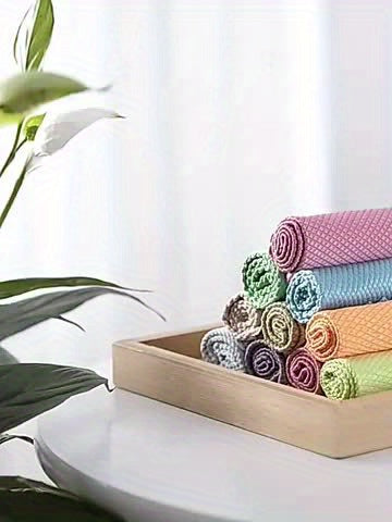10-Pack Microfiber Glass Cleaning Cloths - Streak-Free