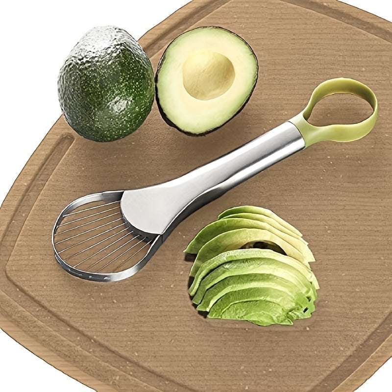 Manual Multifunctional Stainless Steel Avocado Slicer Cutter, for Kitchen Use - No Power Required