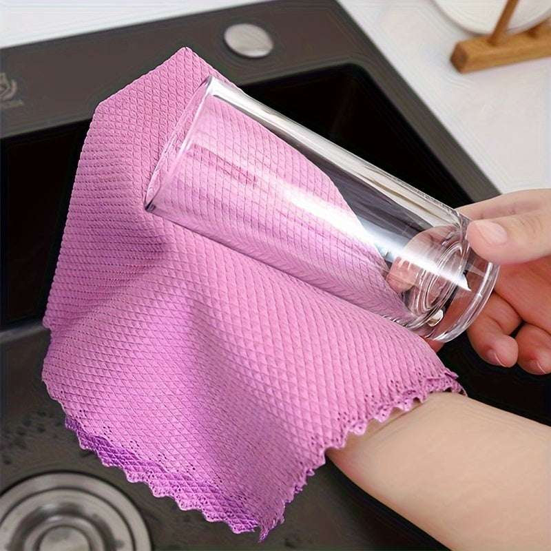 10-Pack Microfiber Glass Cleaning Cloths - Streak-Free