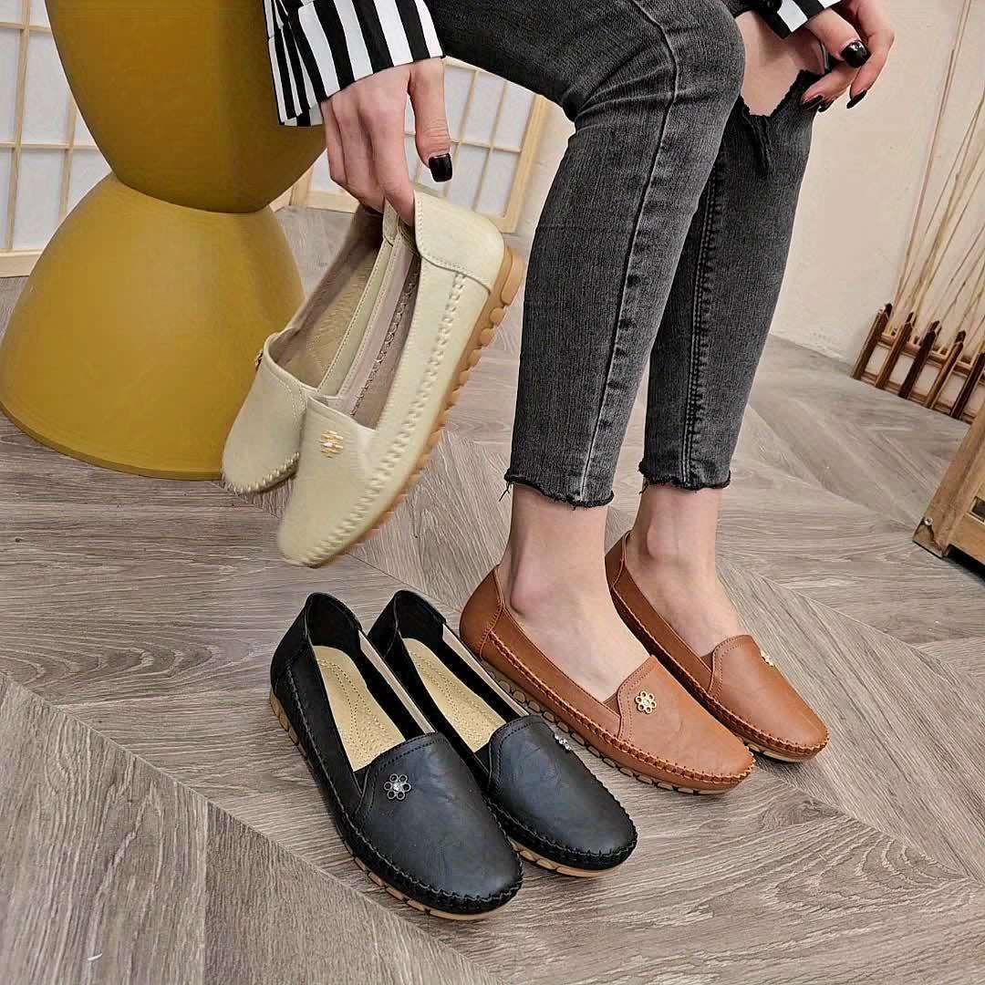 Women's Comfortable Solid Flat Loafers Lightweight Shoes