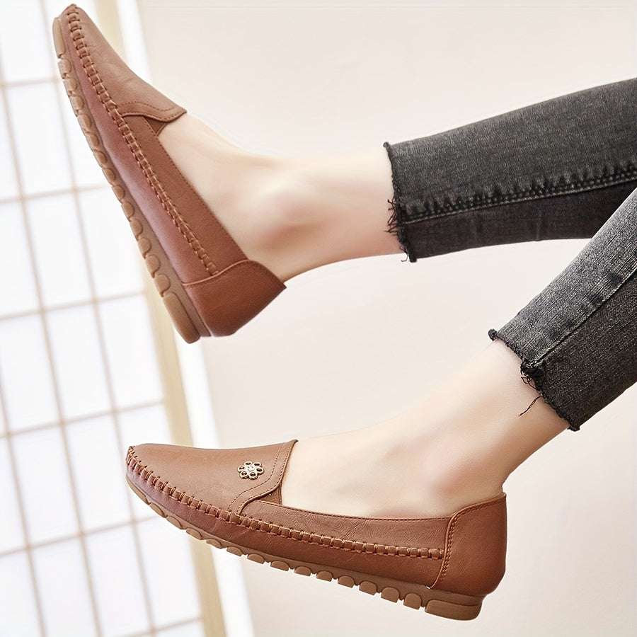 Women's Comfortable Solid Flat Loafers Lightweight Shoes