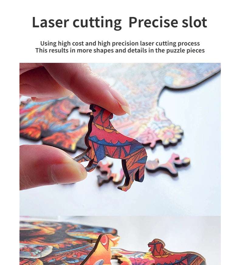 Puzzle educational toys - Unique Shaped Irregular Wooden 3D Cute Dog Choose your Art: A3, A4 or A5 Toys 4mm - gift idea