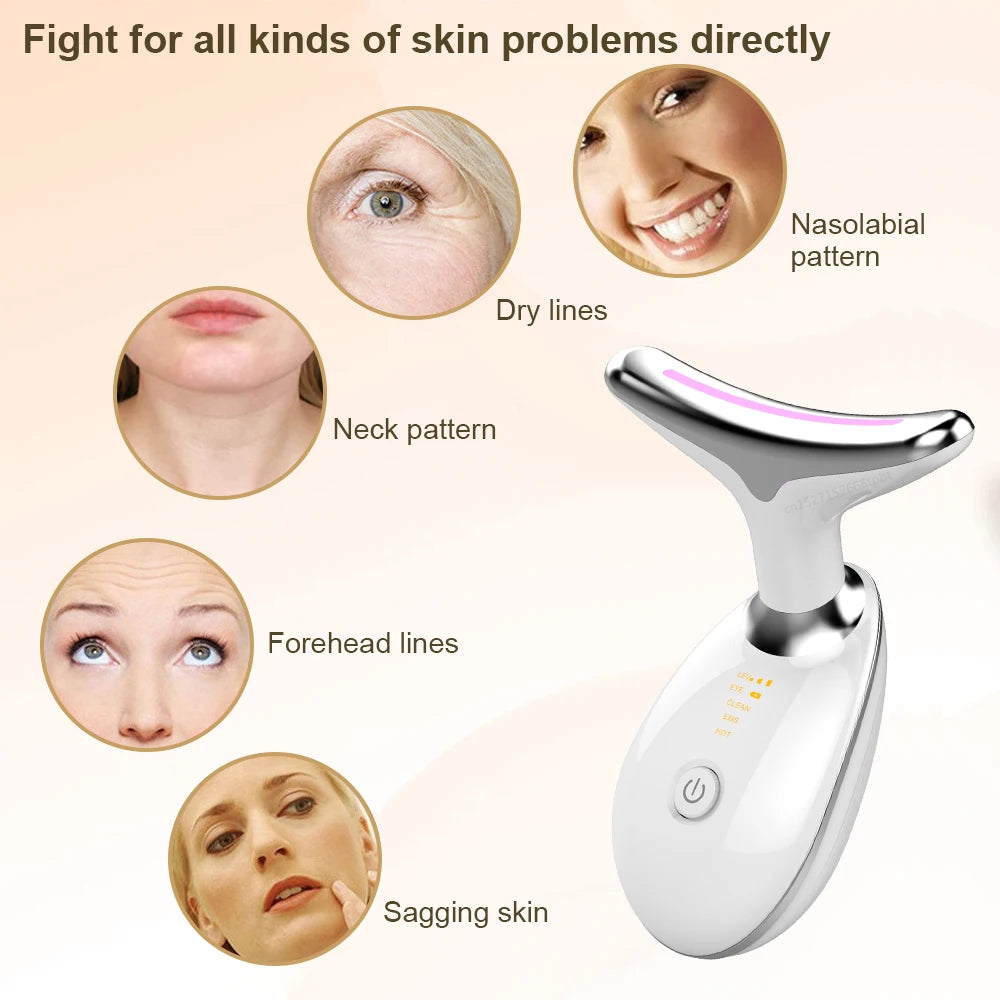 Anti-aging Facial Massager - Red Light Therapy Skin Tightening Neck Face Lifting Massager