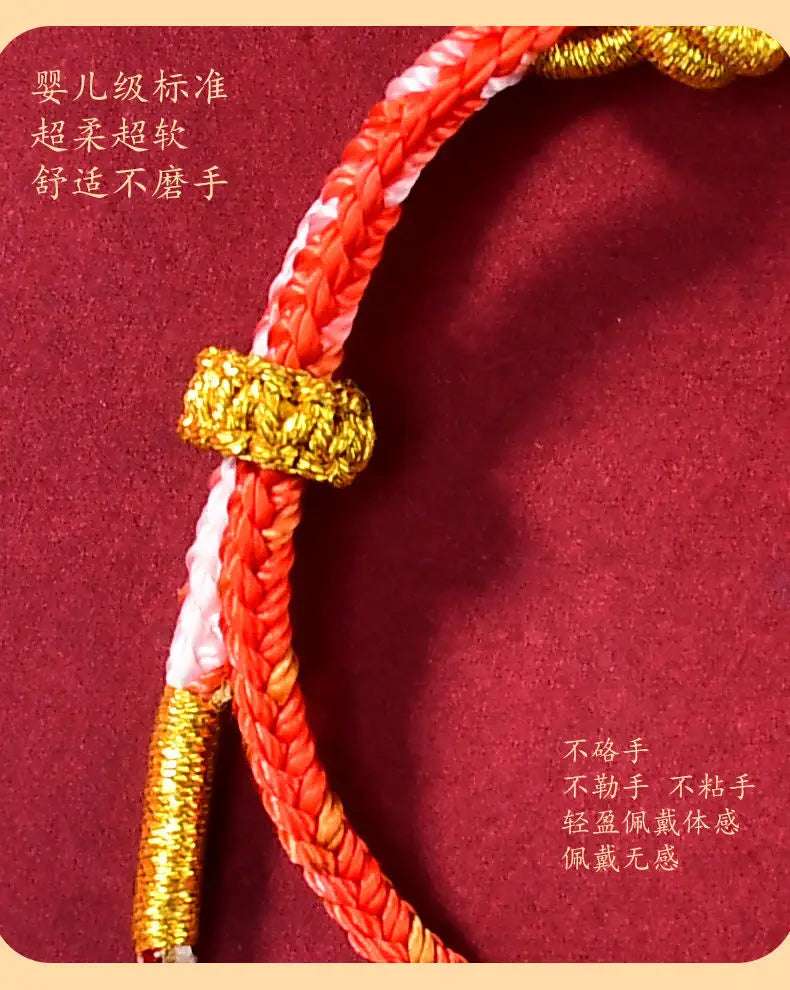 Red Rope Bracelet Zodiac Snake Handmade Good Luck Amulet