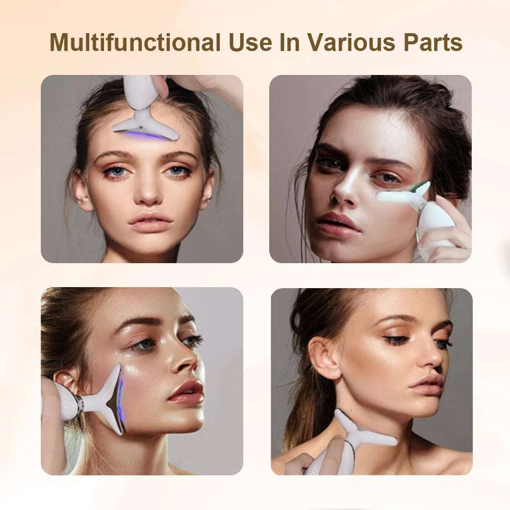 EMS Microcurrent Anti-aging Facial Massager - Red Light Therapy Skin Tightening Neck Face Lifting Massager