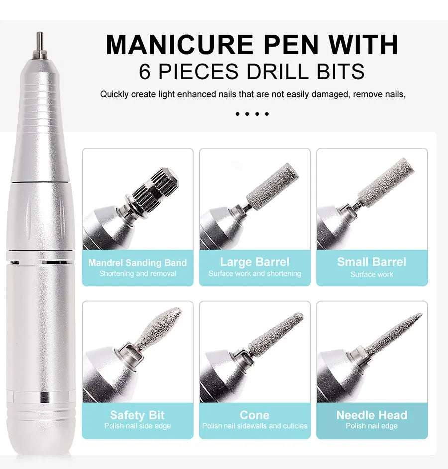 Manicure Professional 45000RPM Salon Tool Electric Portable