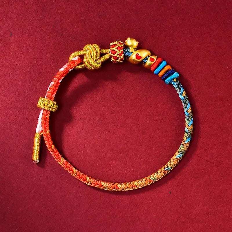 Red Rope Bracelet Zodiac Snake Handmade Good Luck Amulet