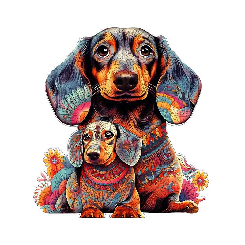 Puzzle educational toys - Unique Shaped Irregular Wooden 3D Cute Dog Choose your Art: A3, A4 or A5 Toys 4mm - gift idea