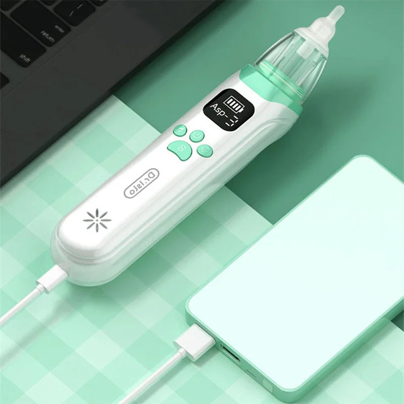 电动儿童吸鼻器 – 硅胶鼻腔清洁器，吸力可调，噪音低，儿童安全