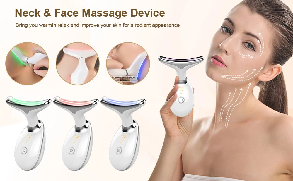Anti-aging Facial Massager - Red Light Therapy Skin Tightening Neck Face Lifting Massager
