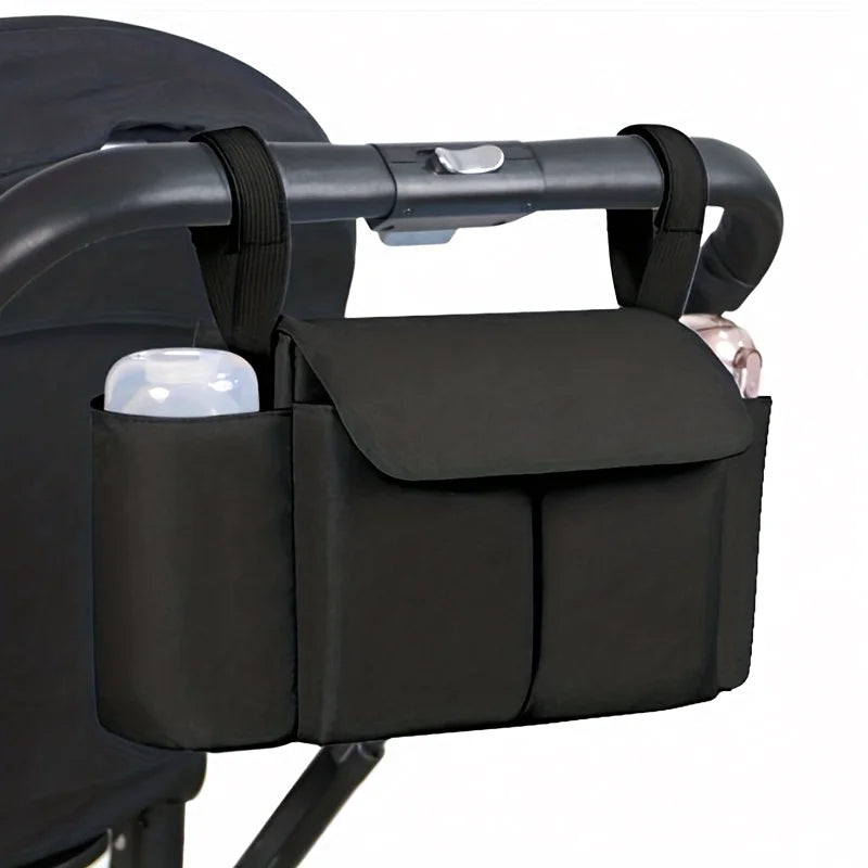 Baby Trolley Organizer Bag – Large Capacity Travel Hanging Bag with Bottle Holder, Baby Stroller & Diaper Bag
