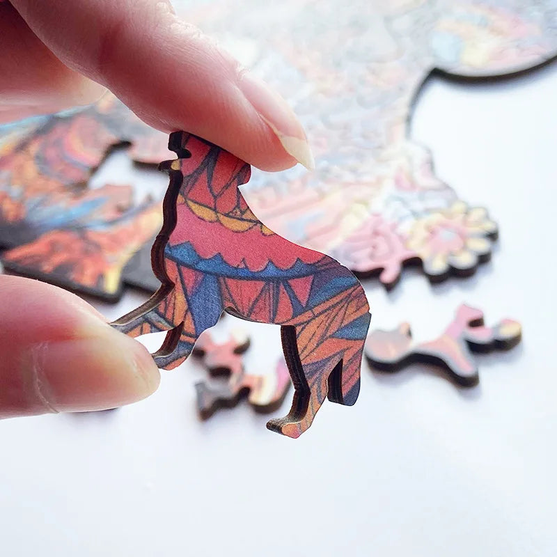 Puzzle educational toys - Unique Shaped Irregular Wooden 3D Cute Dog Choose your Art: A3, A4 or A5 Toys 4mm - gift idea