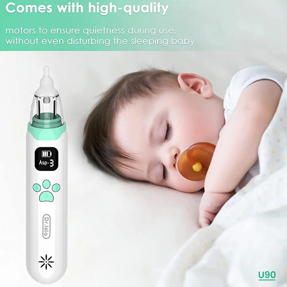电动儿童吸鼻器 – 硅胶鼻腔清洁器，吸力可调，噪音低，儿童安全