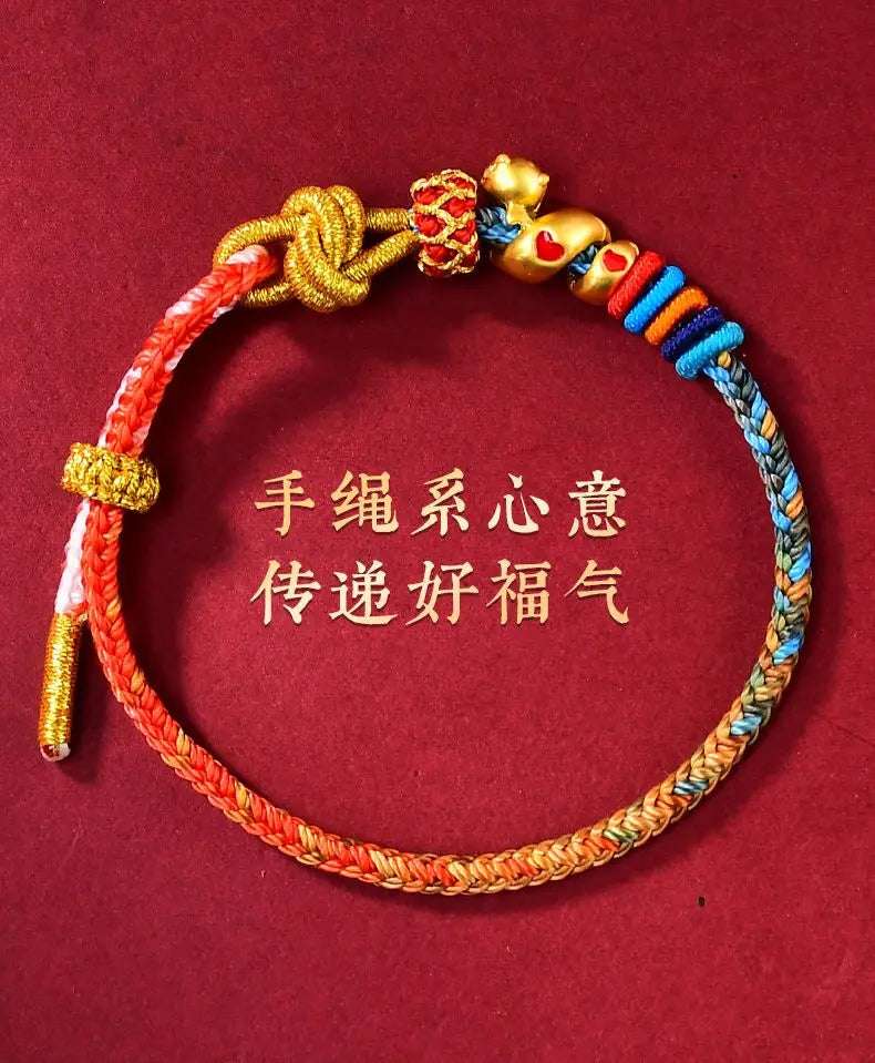 Red Rope Bracelet Zodiac Snake Handmade Good Luck Amulet