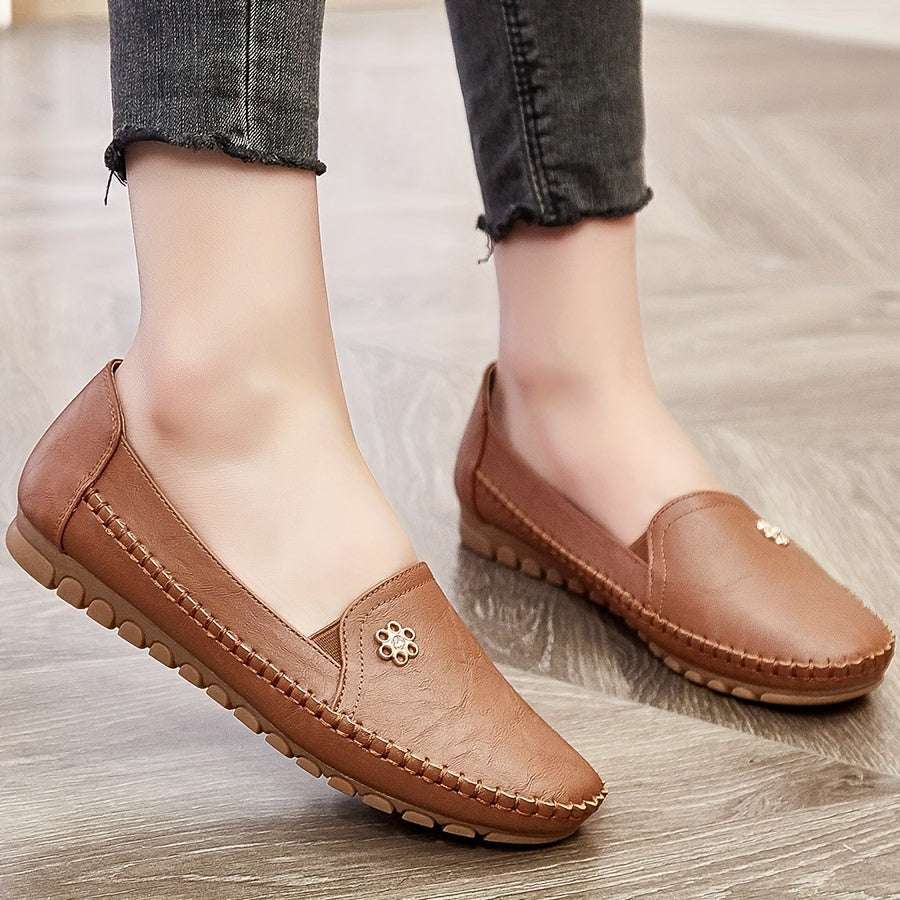 Women's Comfortable Solid Flat Loafers Lightweight Shoes