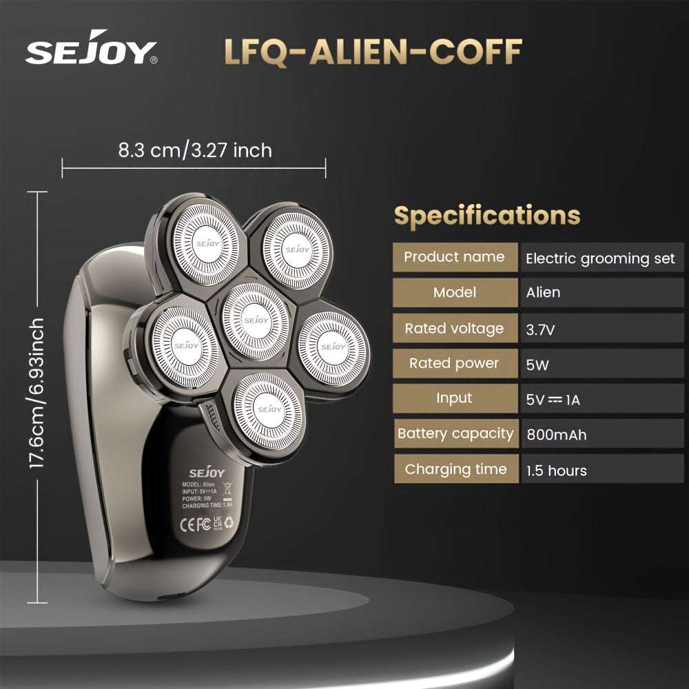 Versatile Multifunctonal 5-In-1 Men'S Electric Head Shaver Detachable Head Shavers