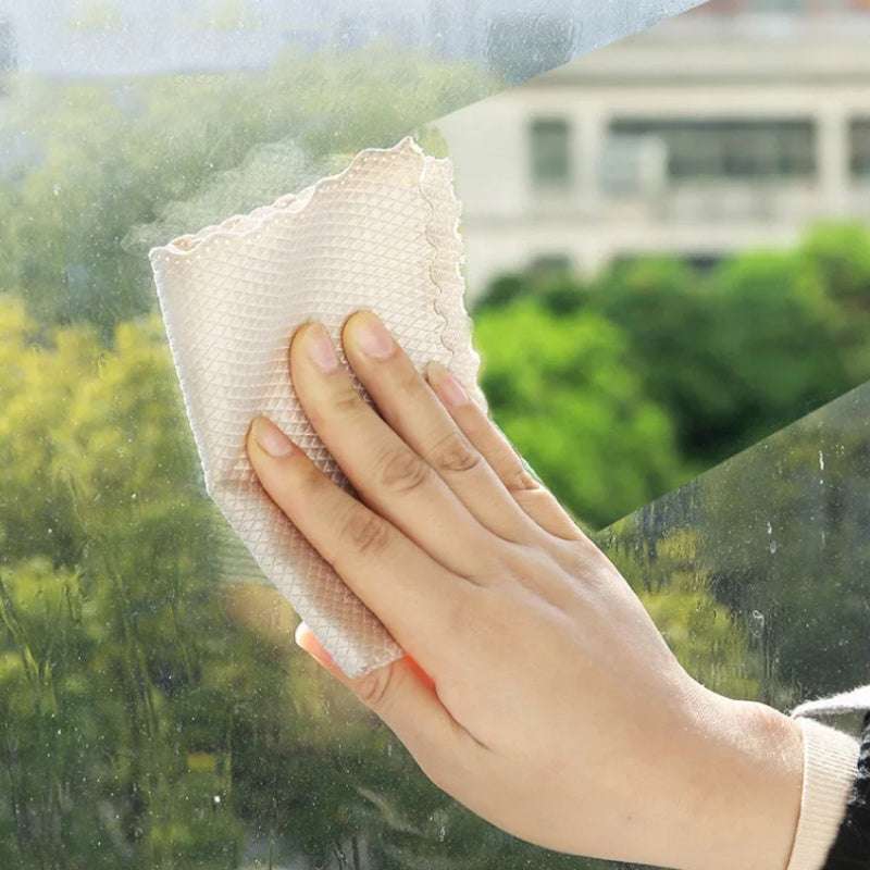 10-Pack Microfiber Glass Cleaning Cloths - Streak-Free